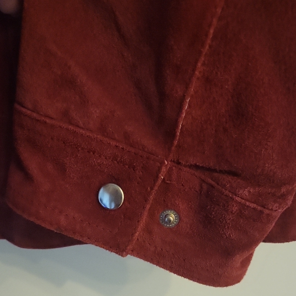 Maroon Suede Leather Jacket - Picture 5 of 5